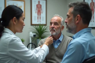 Homme d'âge moyen en consultation médicale