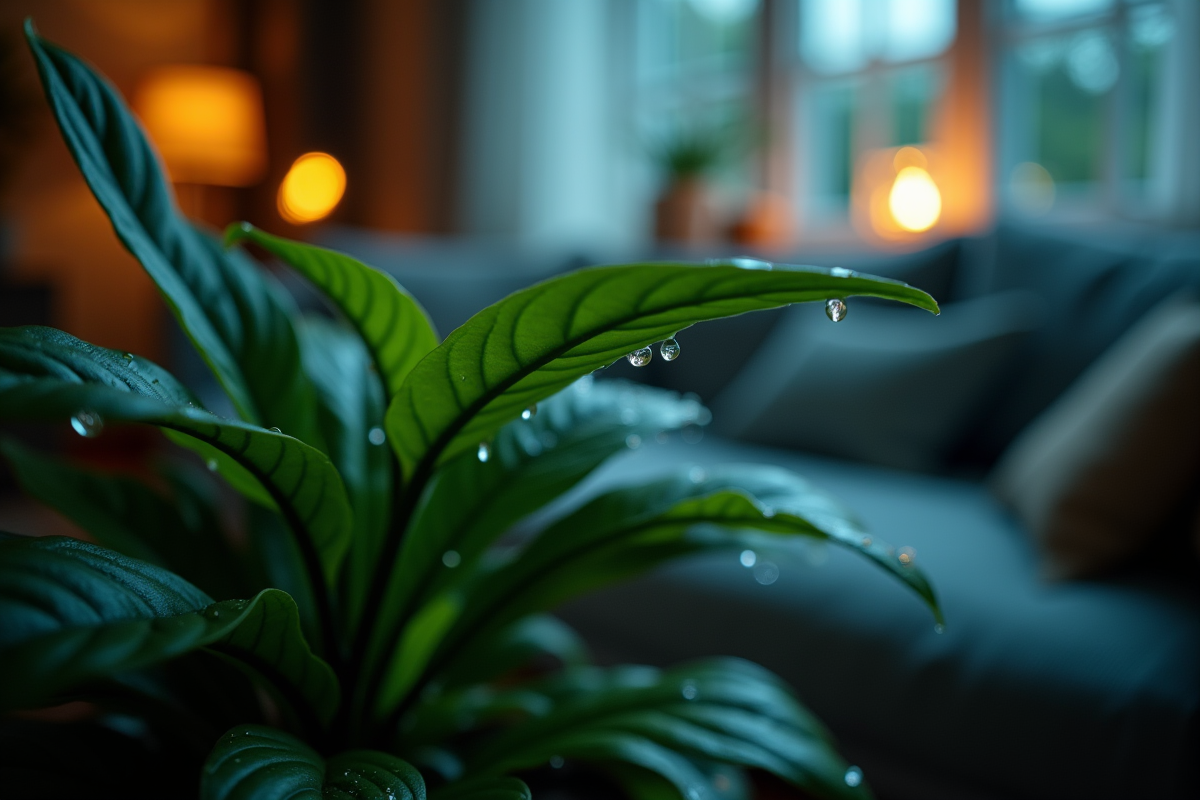 Gros plan sur une plante libérant des bulles d